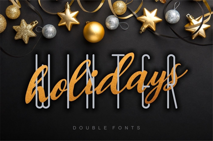 Winter Holidays - combined double fonts Font Download