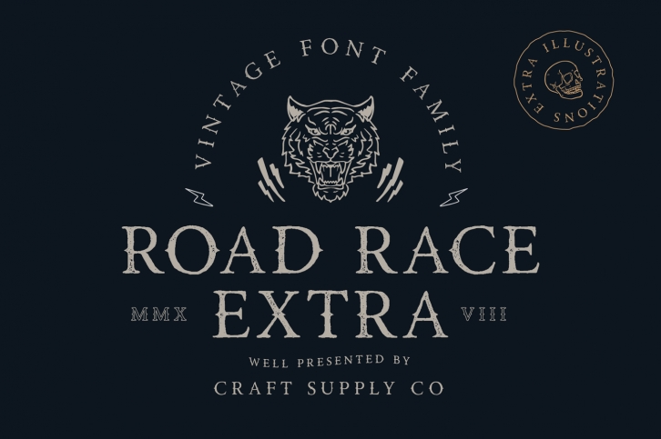 Road Race Extra + Illustrations Font Download