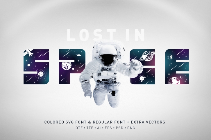 Lost In Space. Color Font (SVG) Font Download