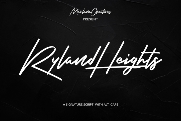 Ryland Heights Signature Script Font Font Download