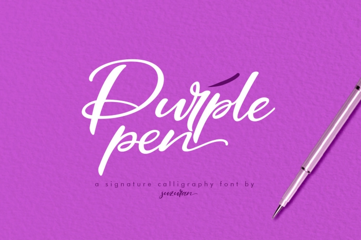 Purple Pen Script + Bonus Font Download