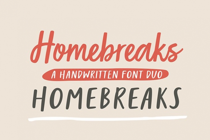 Homebreaks | A Handwritten Font Duo Font Download