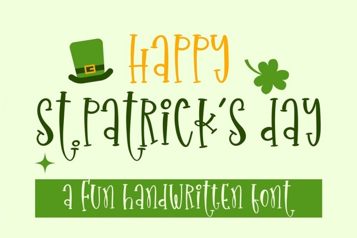 Happy St.Patricks Day - a fun handritten font Font Download