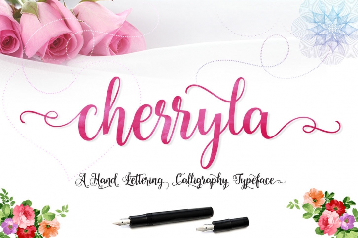 Cherryla scrip (40% off) + Bonus Font Download