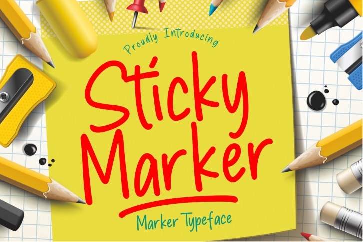 Sticky Marker Typeface Font Download