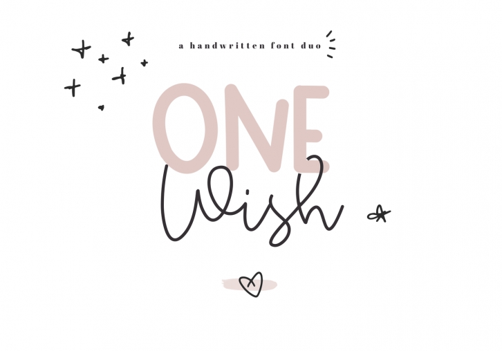 One Wish - A Handwritten Script & Print Font Duo Font Download