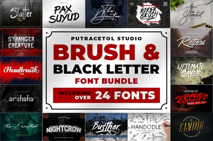 Brush  Black Letter Bundle Font Download