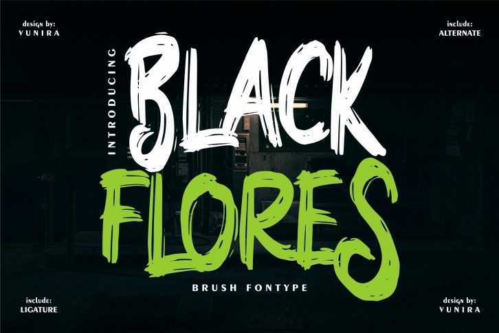 Black Flores | Brush Fontype Font Download