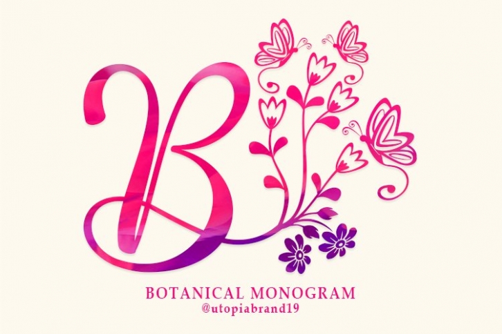 Botanical Monogram Font Download