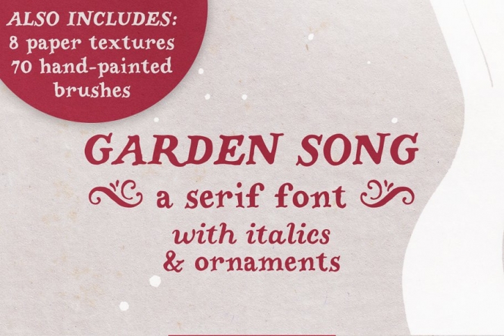 Garden Song serif font and extras Font Download