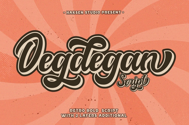 Degdegan Bold Script Layered Font Download