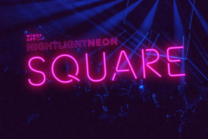 Night Light Neon Font - square Font Download