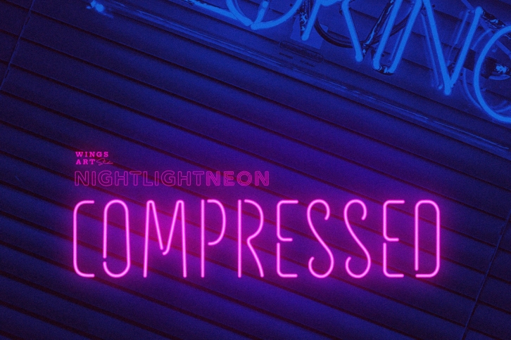 Night Light Neon Font - Compressed Font Download