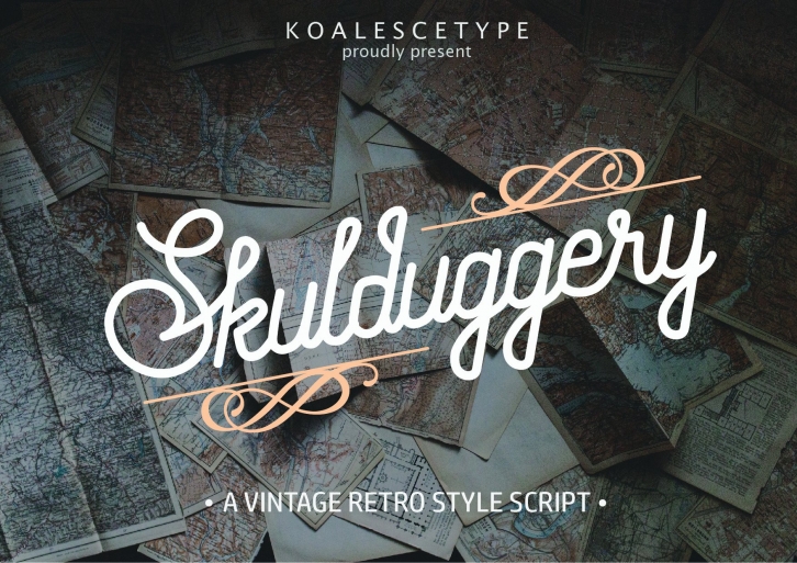 Skulduggery Vintage RetroScript Font Download
