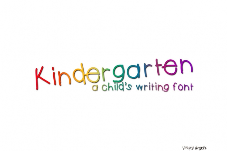 Kindergarten - a childs writing font Font Download
