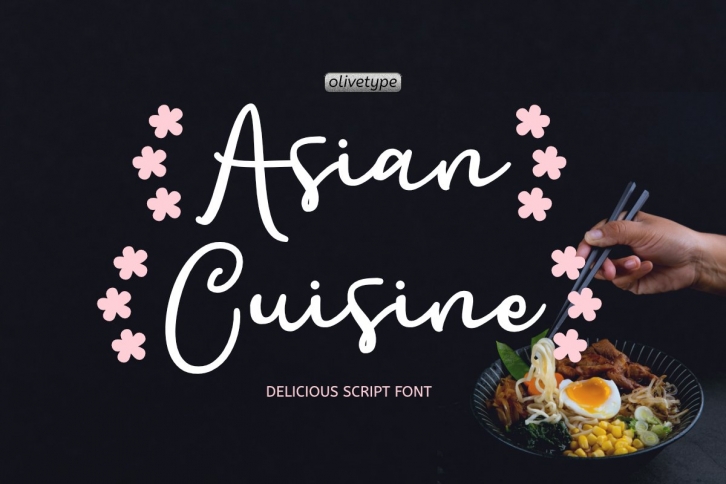 Asian Cuisine - A Stylish Script Font. Font Download