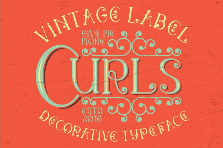 Curls vintage label typeface Font Download