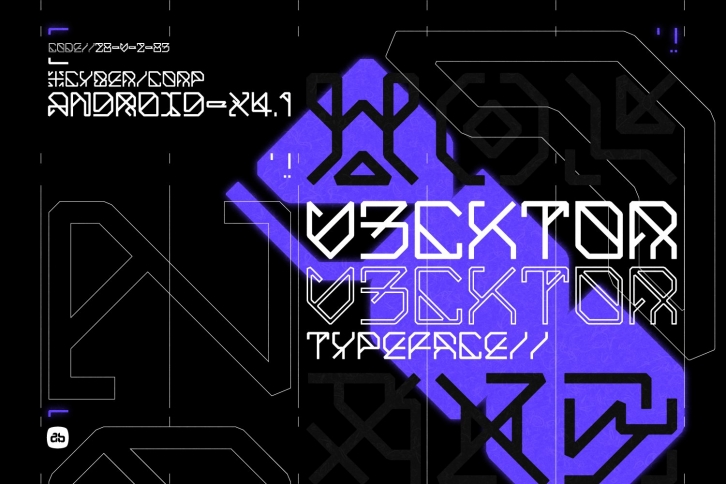 V3CKT0R Futuristic Typeface Font Download