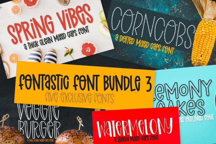 A Fontastic Bundle - Volume 3 - 5 New Fonts! Font Download