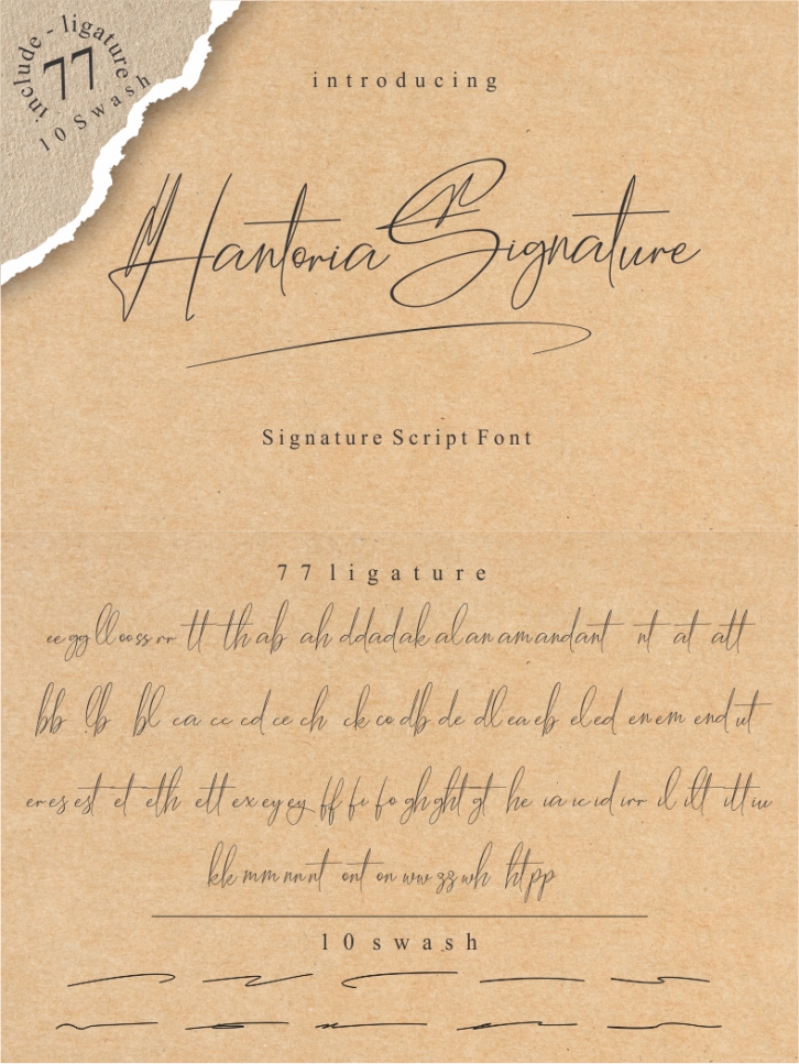 Hantoria Signature No Ligature Font Download