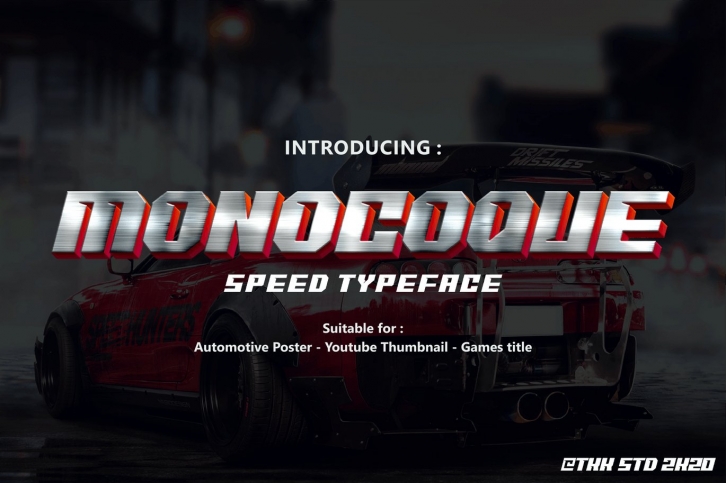 MONOCOQUE - Car Racing Gaming Font Font Download