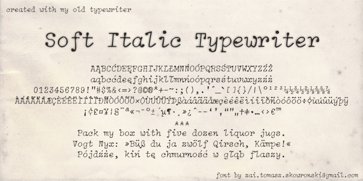 Soft Italic Typewriter Font Download