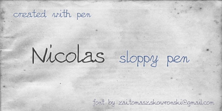 Nicolas Sloppy Pe Font Download