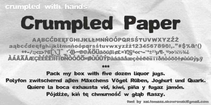 Crumpled Paper Font Download