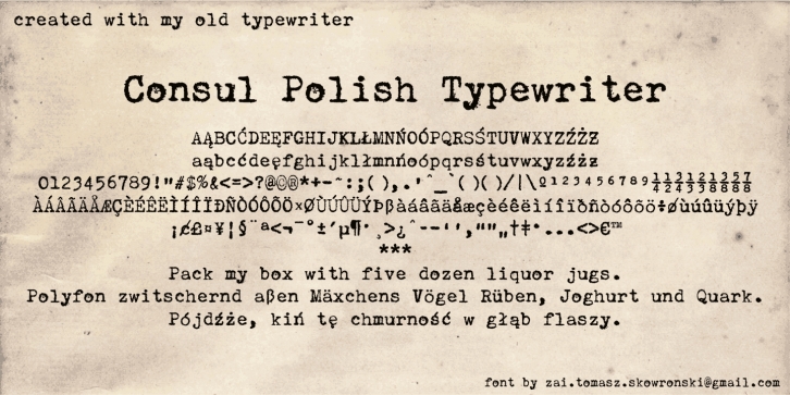 Consul Polish Typewriter Font Download