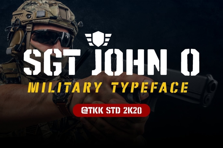 SGT Jhon O - Stencil Army Font Font Download