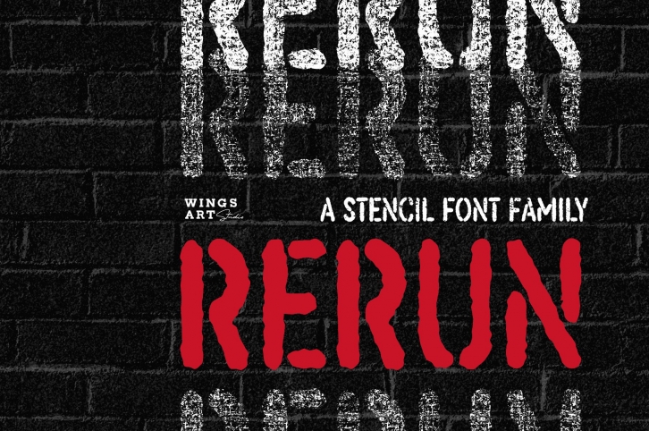 ReRun A Stencil Font Family Font Download