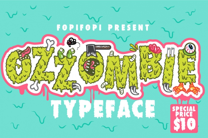 Ozzombie Typeface + Bonus Font Download