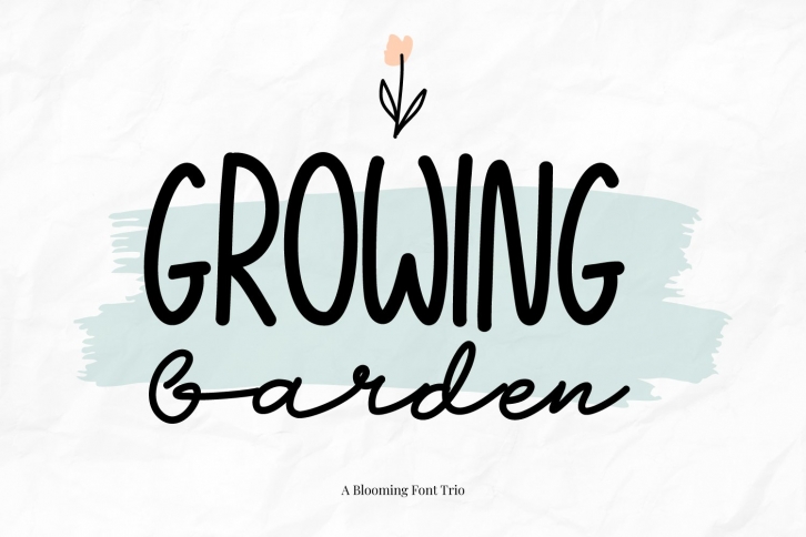 Growing Garden Handwritten Font Trio Font Download