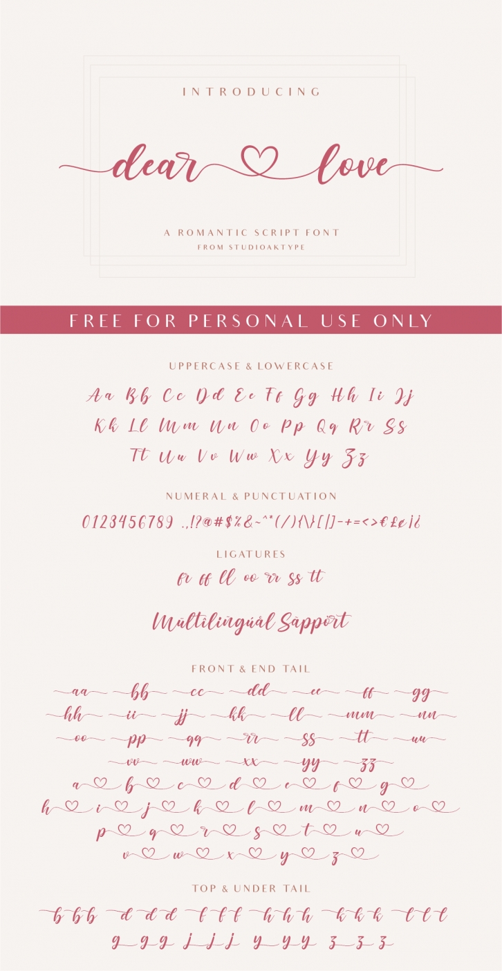 Dear love Font Download