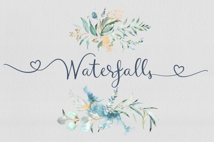 Waterfalls wedding font love font heart swash font Font Download