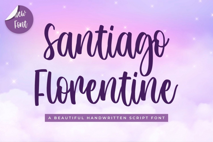 Beautiful Script Font - Santiago Florentine Font Download