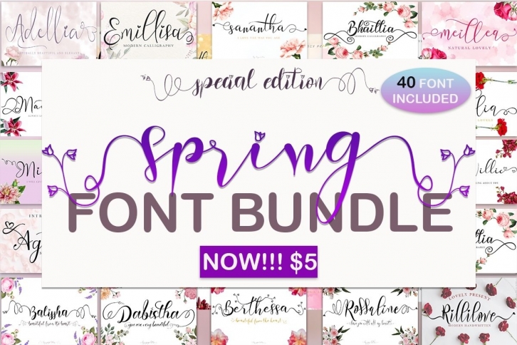 Spring Font Bundle Font Download