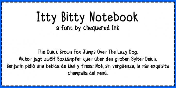 Itty Bitty Notebook Font Download
