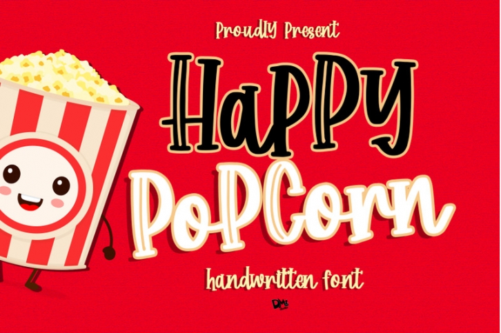 Happy Popcorn - Handwritten Font Font Download