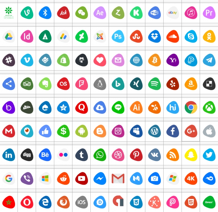 Social Logos Color Font Download
