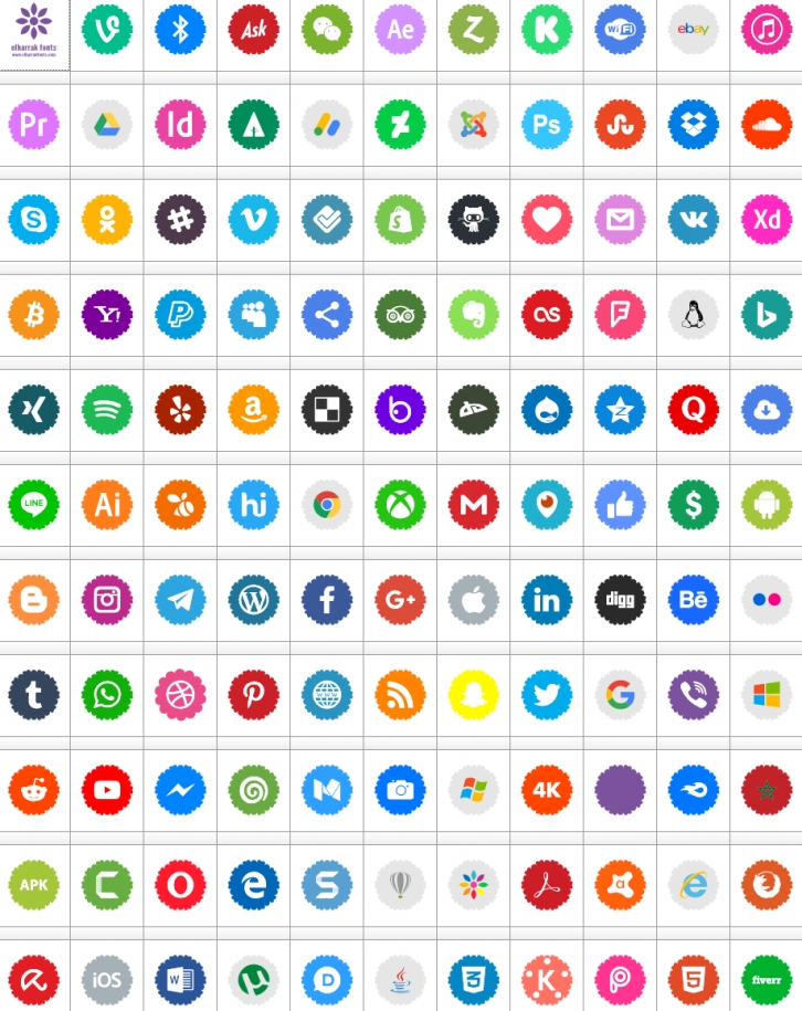 Social Icons Pro 2019 Font Download