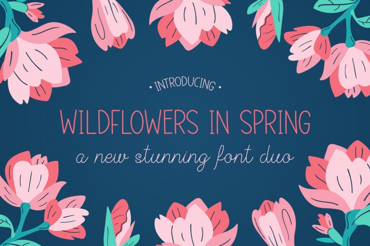 Wildflowers in Spring Font Duo Font Download