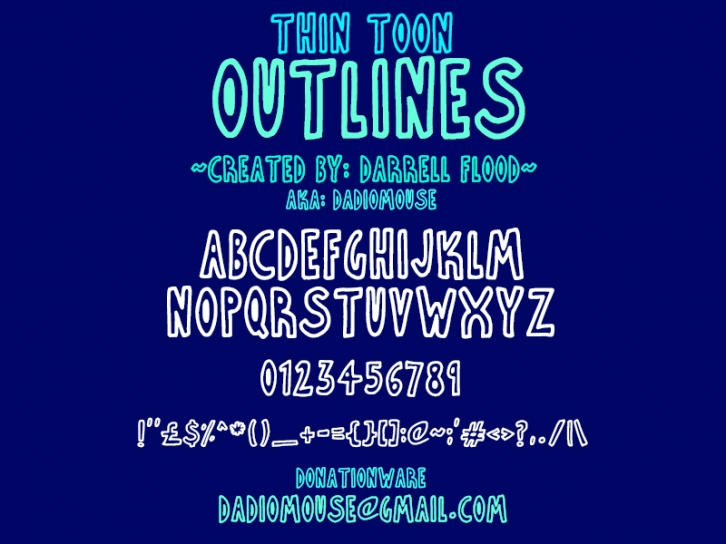 Thin Toon Outlines Font Download