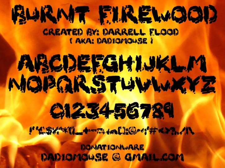 Burnt Firewood Font Download