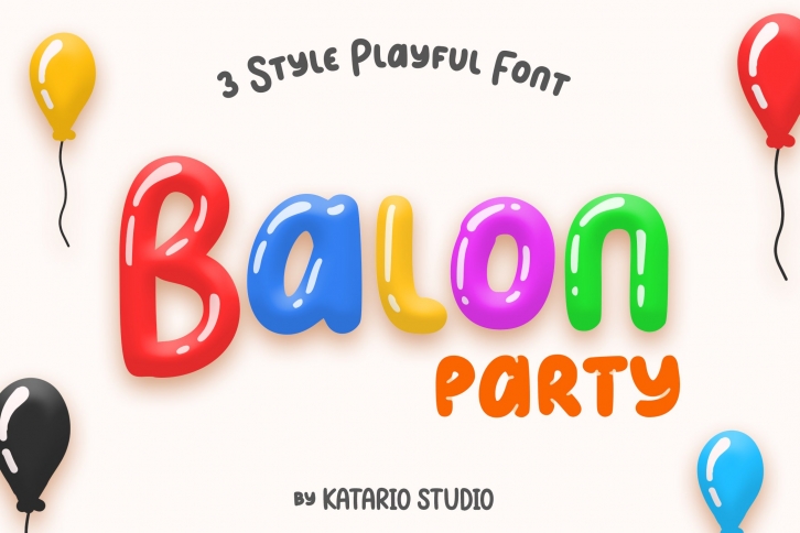 Balon Party | Layered 3 Style Display Font Font Download