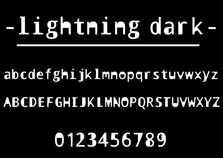 Lightning dark Font Download