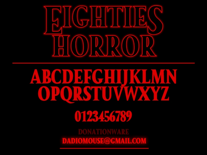 Eighties Horror Font Download