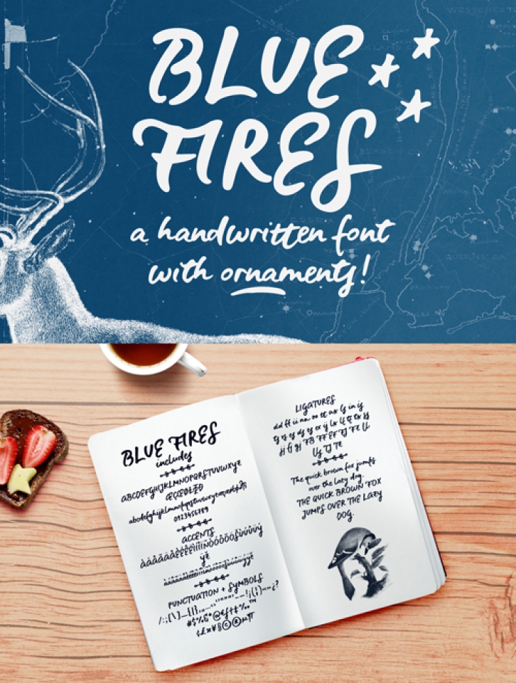 Blue Fires Sample Font Download