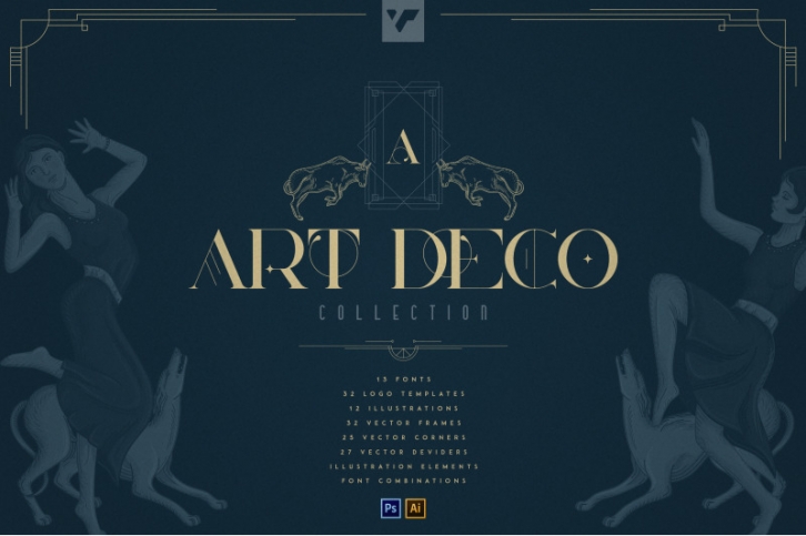 Art Deco Collection - Fonts, Vectors Font Download