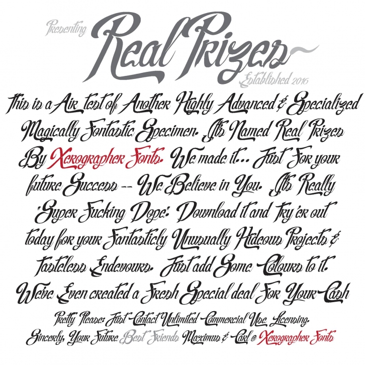 Real Prizes Font Download